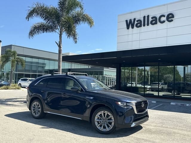 2026 Mazda Mazda CX-90 3.3 Turbo Premium Plus AWD in Deep Crystal Blue Mica — front three-quarter view