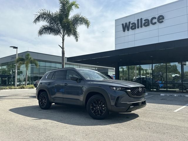 2026 Mazda Mazda CX-50 Hybrid Premium AWD in Polymetal Gray Metallic — front three-quarter view