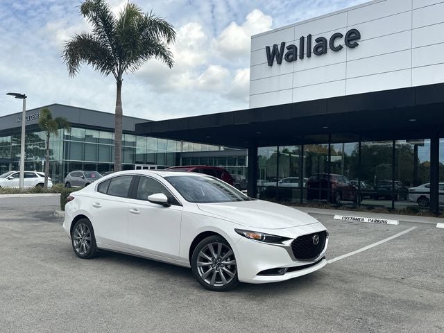 2026 Mazda Mazda3 Sedan 2.5 S Preferred in Snowflake White Pearl — front three-quarter view