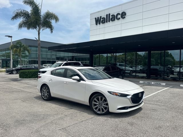 2026 Mazda Mazda3 Sedan 2.5 S Preferred in Snowflake White Pearl — front three-quarter view