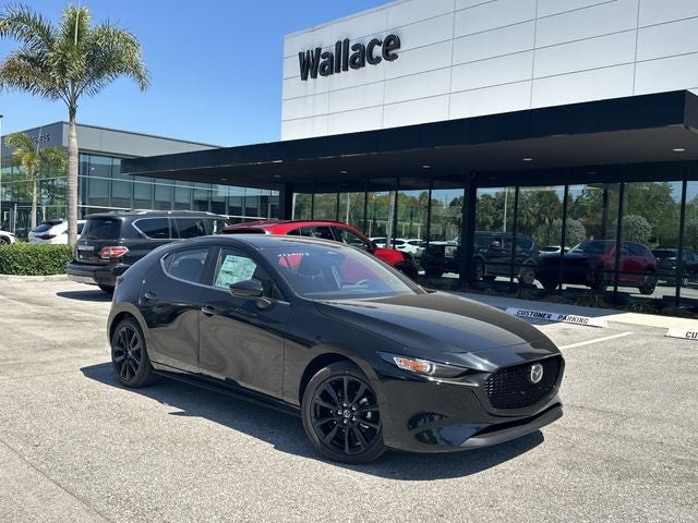 2026 Mazda Mazda3 Hatchback 2.5 S Select Sport in Jet Black Mica — front three-quarter view