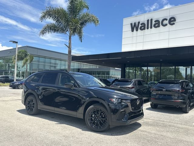 2026 Mazda Mazda CX-70 3.3 Turbo Preferred AWD in Jet Black Mica — front three-quarter view
