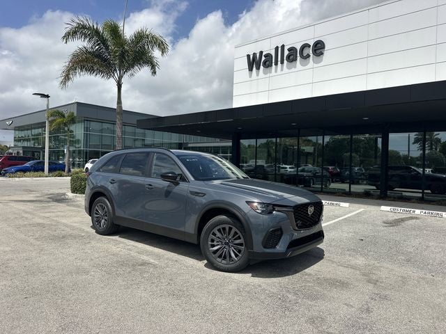 2026 Mazda Mazda CX-70 Plug-In Hybrid SC Plus AWD in Polymetal Gray Metallic — front three-quarter view