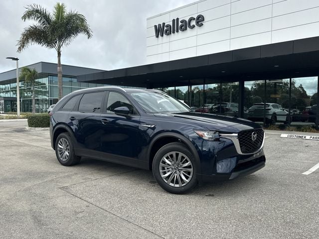 2026 Mazda Mazda CX-90 3.3 Turbo Select AWD in Deep Crystal Blue Mica — front three-quarter view