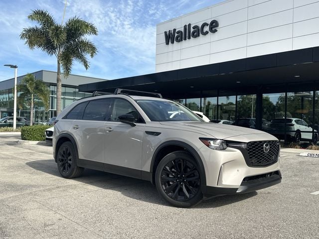2026 Mazda Mazda CX-90 3.3 Turbo Premium Sport AWD in Platinum Quartz Metallic — front three-quarter view