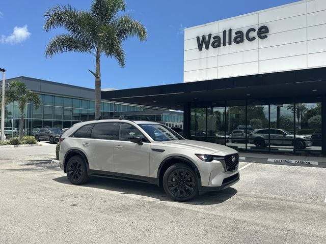 2026 Mazda Mazda CX-90 3.3 Turbo S Premium Sport AWD in Platinum Quartz Metallic — front three-quarter view